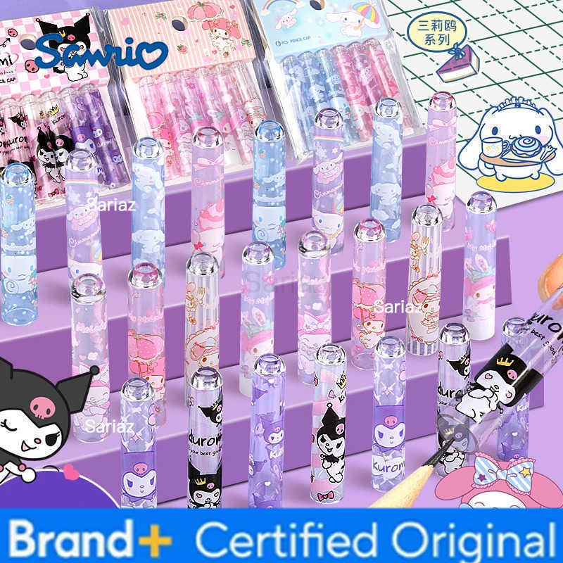 Sanrio 6pcs/set Hello Kitty Cinnamoroll Kuromi Melody Cartoon Stationery Supplies Back To School Stationery Writing cap of a pen H251231