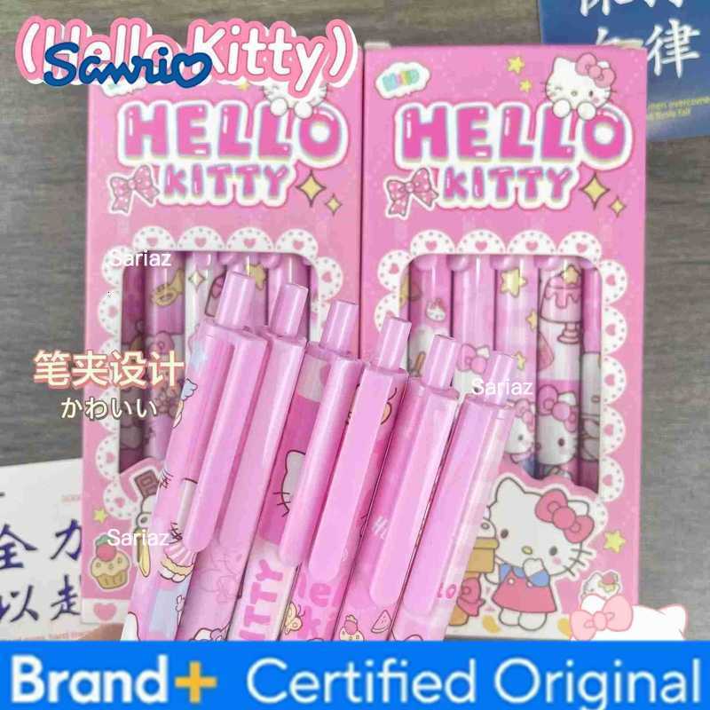 Sanrio 6 Pcs/Set Hello Kitty Limited Edition High Quality Gel Pen Cartoon Series Black 05mm Office School Supplies Gift H251231