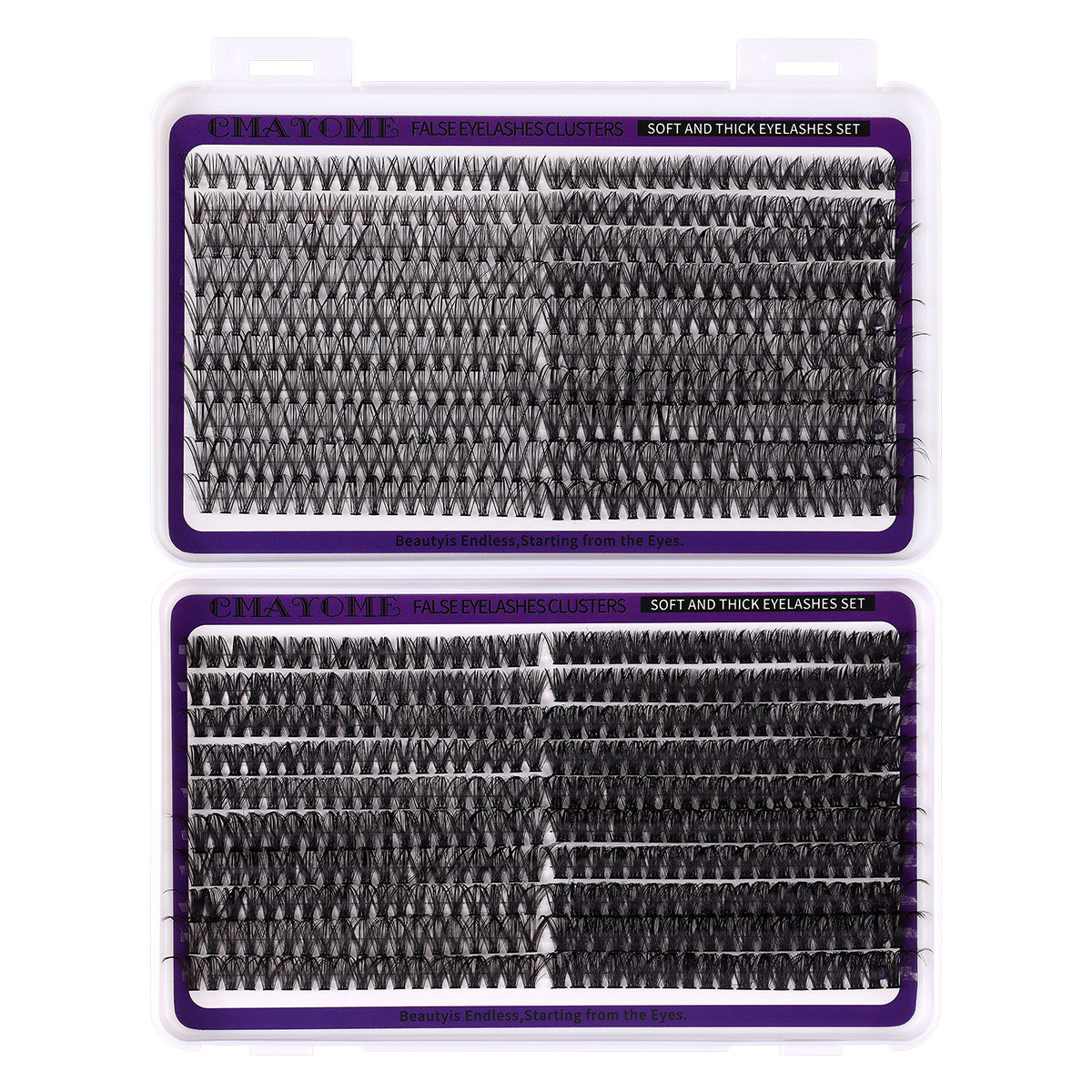 760Pcs DIY Cluster Lashes Kit with Lash Bond & Seal Thick Fluffy DIY Individual Eyelashes Soft Lightweight Hand Made Reusable D Curled Segmented Eyela