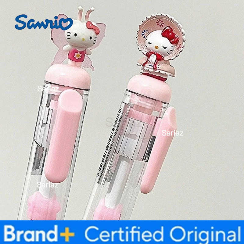 Sanrio Cartoon Hello Kitty Beaded Gel Pen Kawaii 05mm Black Ink Press Pen DIY Beaded Ballpoint Pen for Student Friend Girl Gift H251231