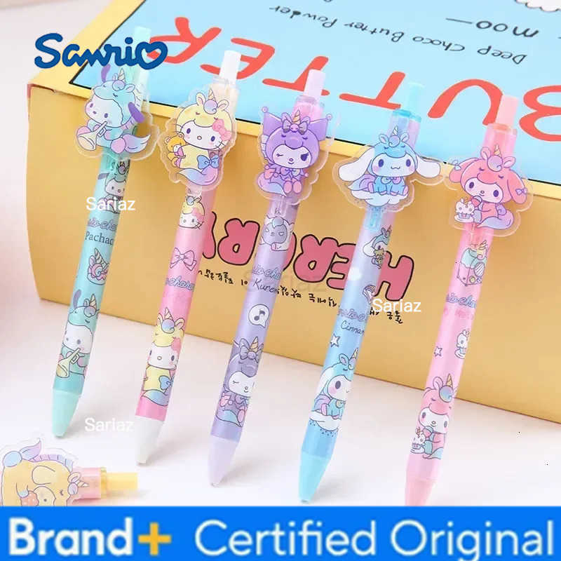 Sanrio New Boxed Gel Pen 24/48pcs Cartoon Melody Kuromi Cute Student Writing Press Patch Pens 05mm Writing Smooth Childrens H251231
