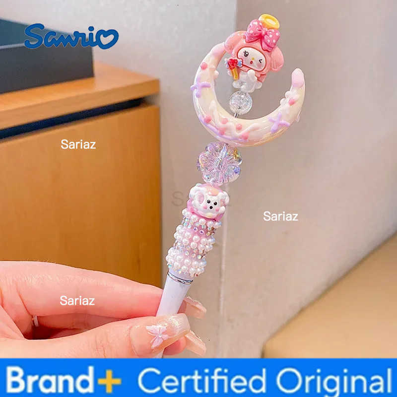Sanrio animation peripheral crystal rotating gel pen black cute girls dream cinnamoroll my melody ball pen kuromi birthday gift H251231