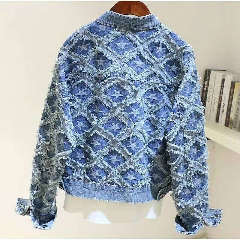 French Heavy Industry Five-Pointed Star Denim Women's Designer Fashion 2026 Spring And Autumn Design Sense Niche Personality Fashion Jacket Top