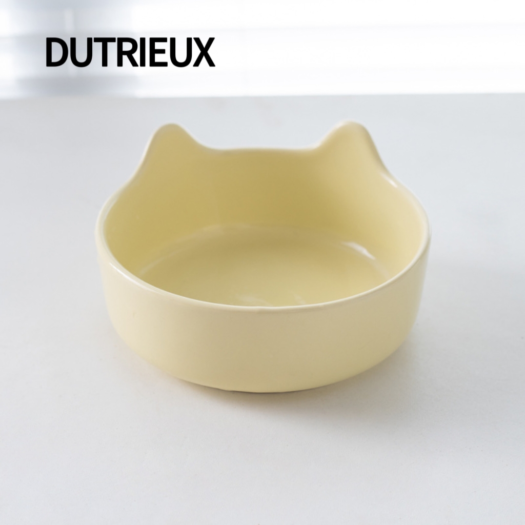 H2037 Creative ceramic cat and dog food bowls with double bowl design, food and water on the same shelf, non-slip.
