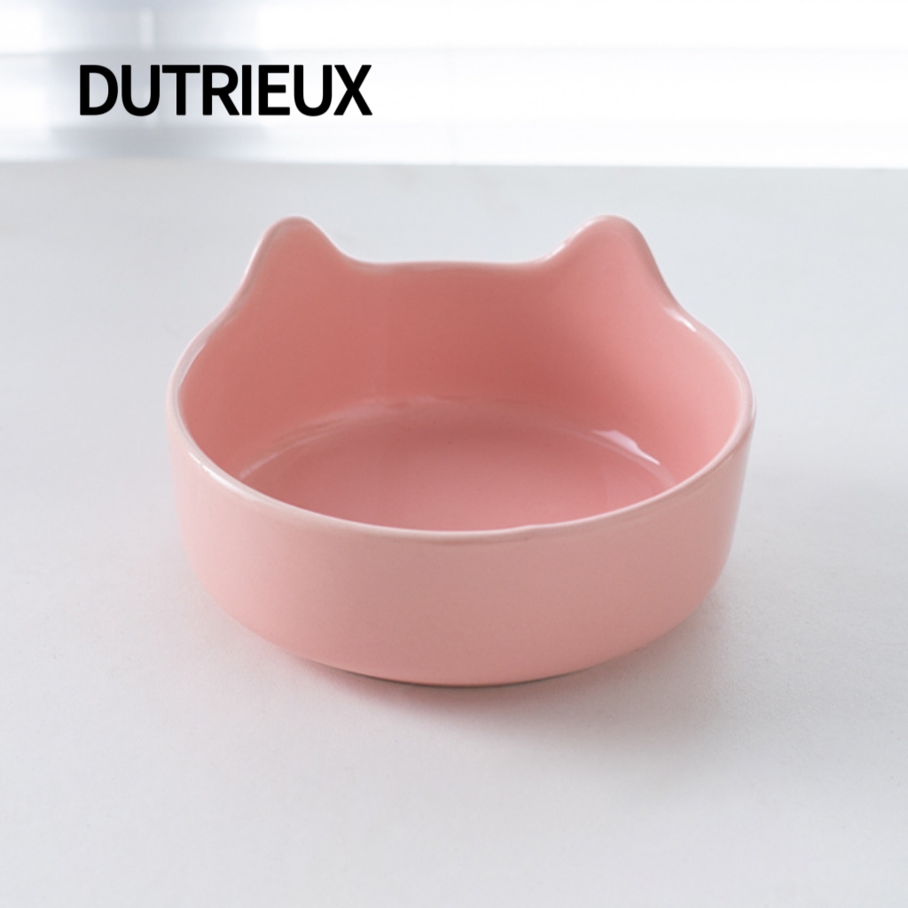 H2037 Creative ceramic cat and dog food bowls with double bowl design, food and water on the same shelf, non-slip.