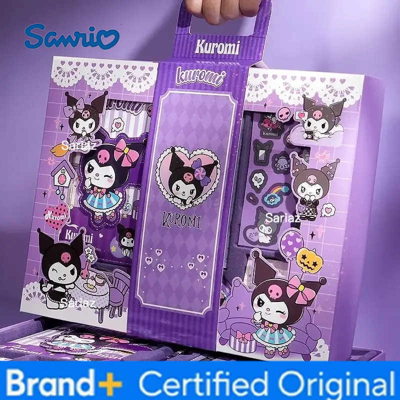Sanrio Kuromi ledger set My Melody learning stationery gift box cute cartoon children and girls kawaii sticker notebook gift H251231
