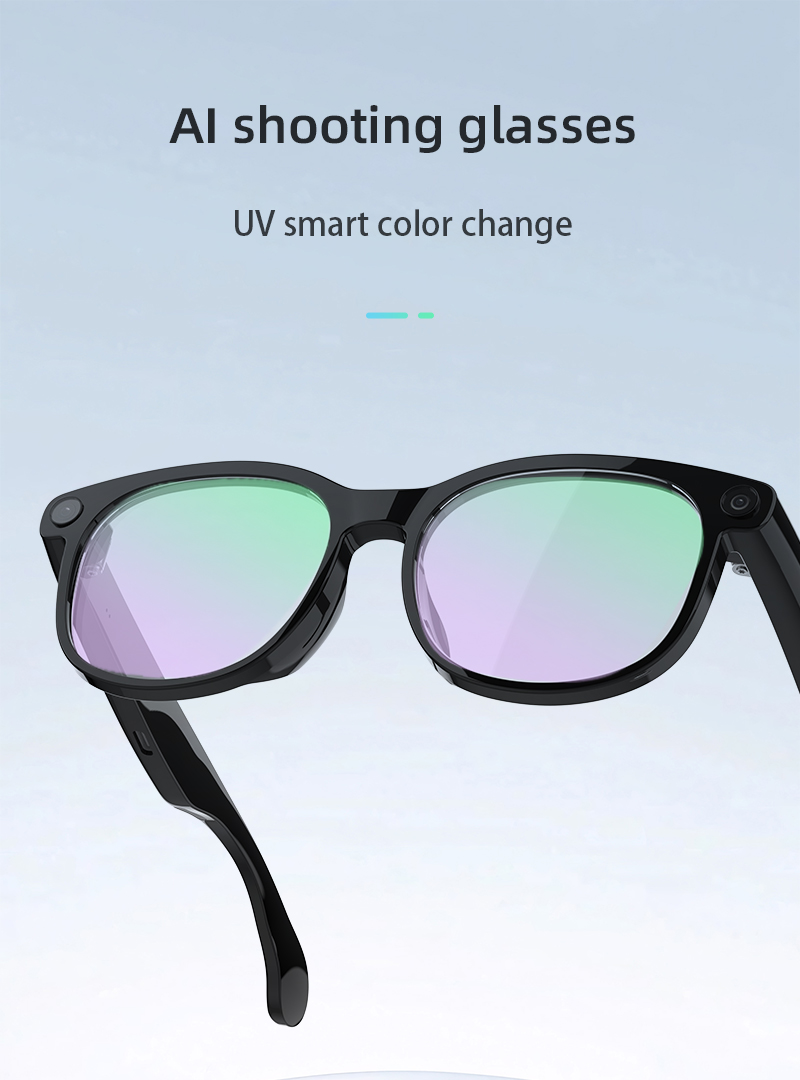 KRETA V52 Smart Glasses with AI Voice Assistant, Bluetooth 5.0, 800W Camera, 25 Language Translation, Real-Time Video Recording