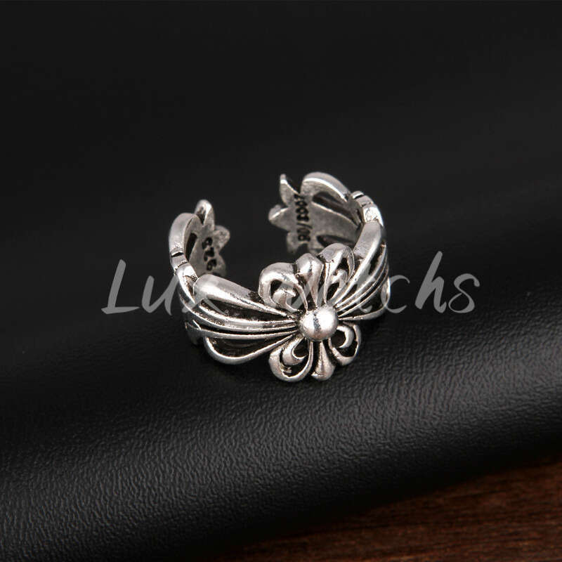 Designer Chrome rings Charm ring Krox Star Cross Retro Korean Version Unisex Hollow Open Couple Wholesale Ring