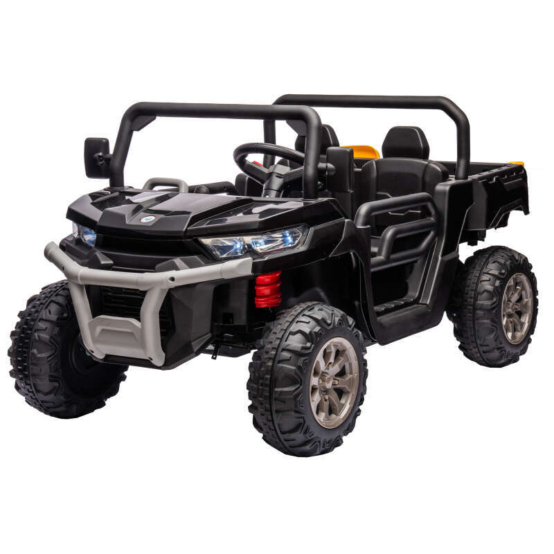 24V 2 Seater UTV 2x200W Motor Truck Dump Bed/Shovel Ride On Car Remote Control Electric Vehicle with Non-slip tyre for Boys Girls