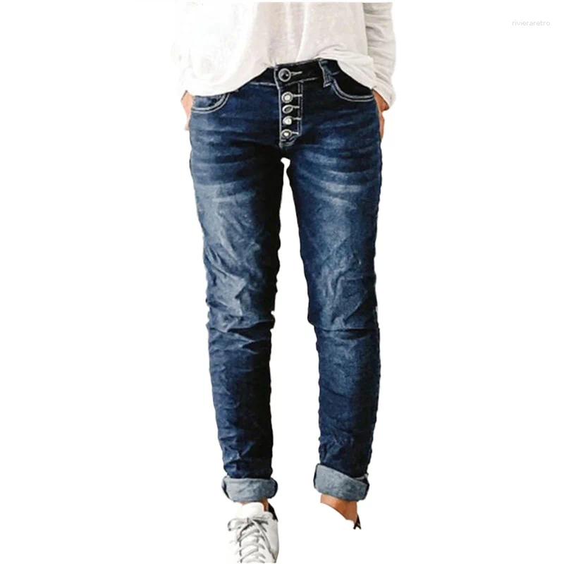 Women's Jeans Breasted For Women 2025 Mom High Waist Blue Loose Washed Fashion Straight Denim Pants Vintage Streetwear Z260313