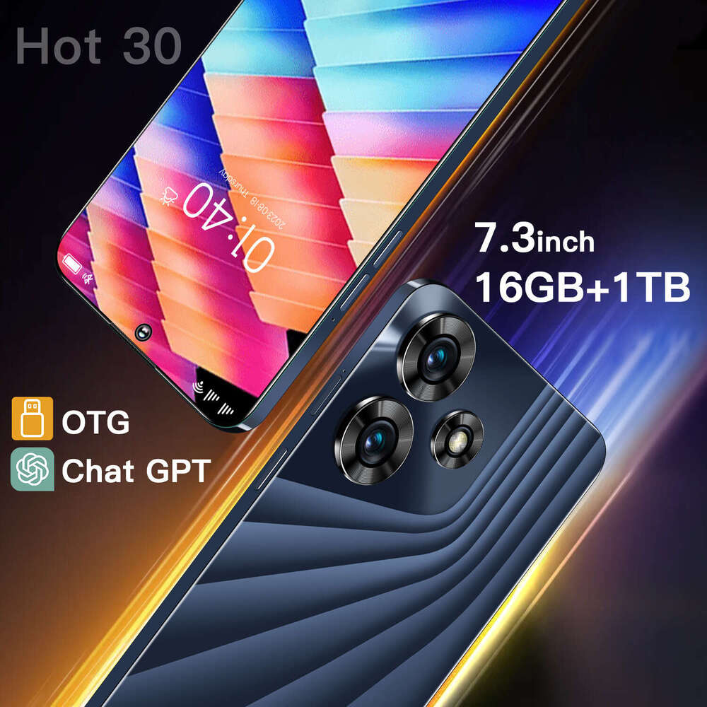 Famous brand cross-border new product Hot 30 Android smartphone 7.3-inch 16+1T phone source factory CKS