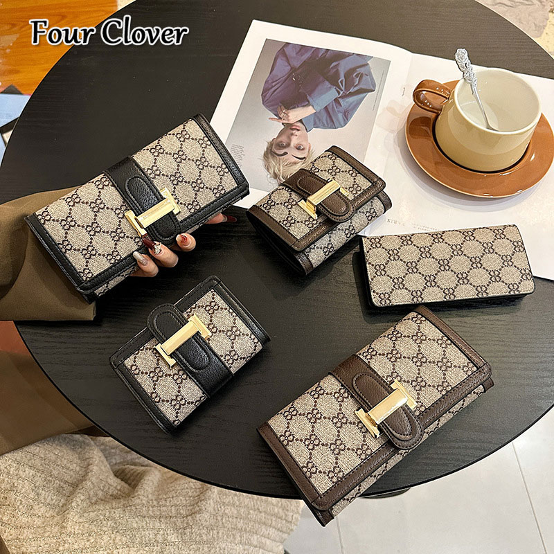 Ladies long wallet, Large capacity multi-card wallet, Classic short wallet, Multifunctional coin purse, Luxury short printed credit card holder, Men&#