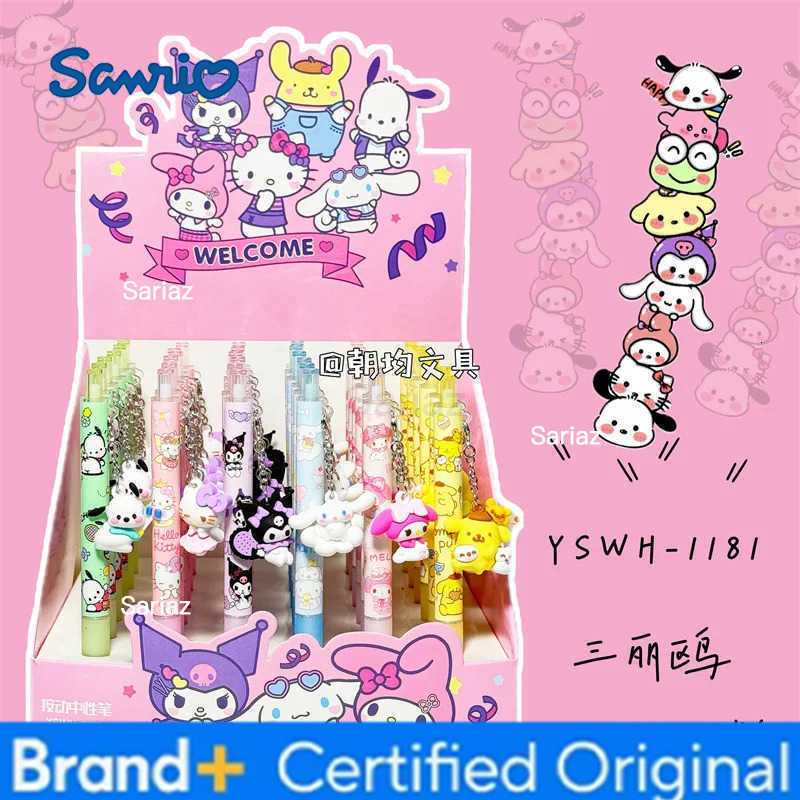 Sanrio 36pcs Kawaii Kuromi Melody Pendant Gel Pen Cute 05mm Black Ink Neutral Pens Office School Supplies Stationery H251231