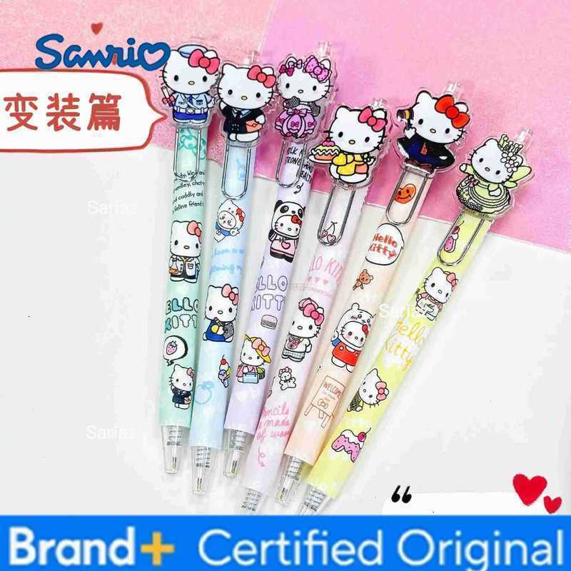 Sanrio 6/36pcs Hello Kitty Patch Gel Pen Cartoon Cute Press Neutral Pen Kawaii Kt Patch Writing Pen Student Stationery H251231