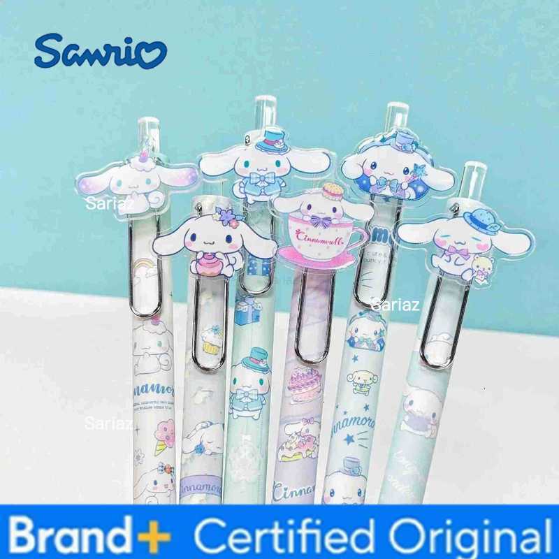 Sanrio 6/36pcs Cinnamon Patch Gel Pen Cute Cartoon 05 Black Press Pen Student Stationery Gift H251231