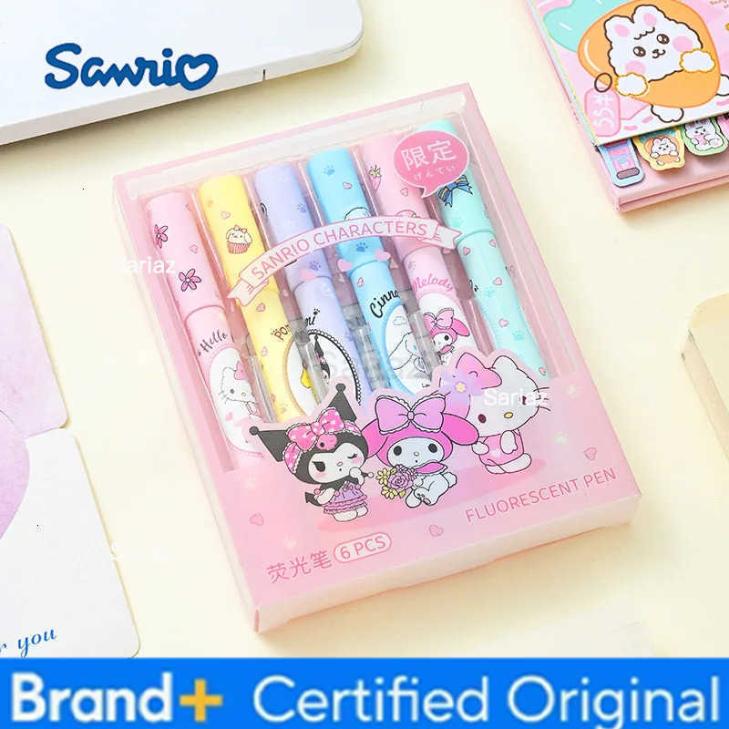 Sanrio color highlighter cute cartoon Kuromi My Melody Hello Kitty eye protection color marker pen student painting graffiti pen H2512311