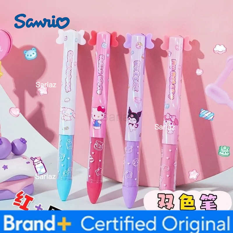 Sanrio New Hello Kitty kuromi My melody cinnamoroll cartoon creative gel pen personality cute animation peripheral two-color pen H251231