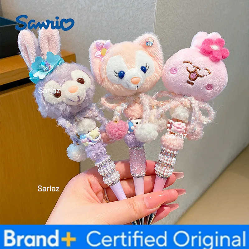 Sanrio Plush Cartoon Crystal Flash Drill Rotate Gel Pen Lovable Girl Dream My Melody Beaded Pen Little Girl School Supplies Gift H251231