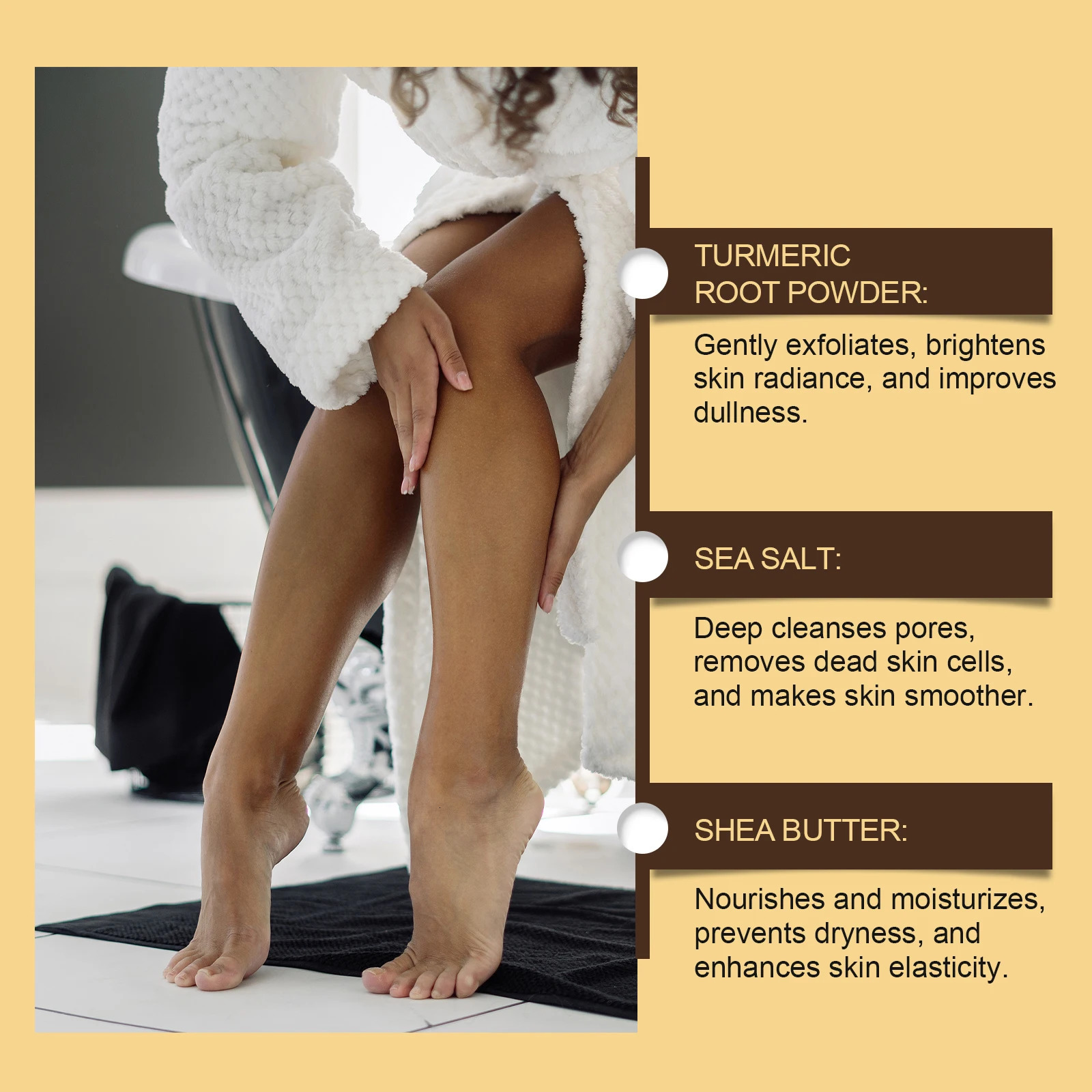 Exfoliating Turmeric Scrub Dead Skin Improve Dry Rough Deep Cleansing Hydrating Smoothing Brightening Skin Care 251222