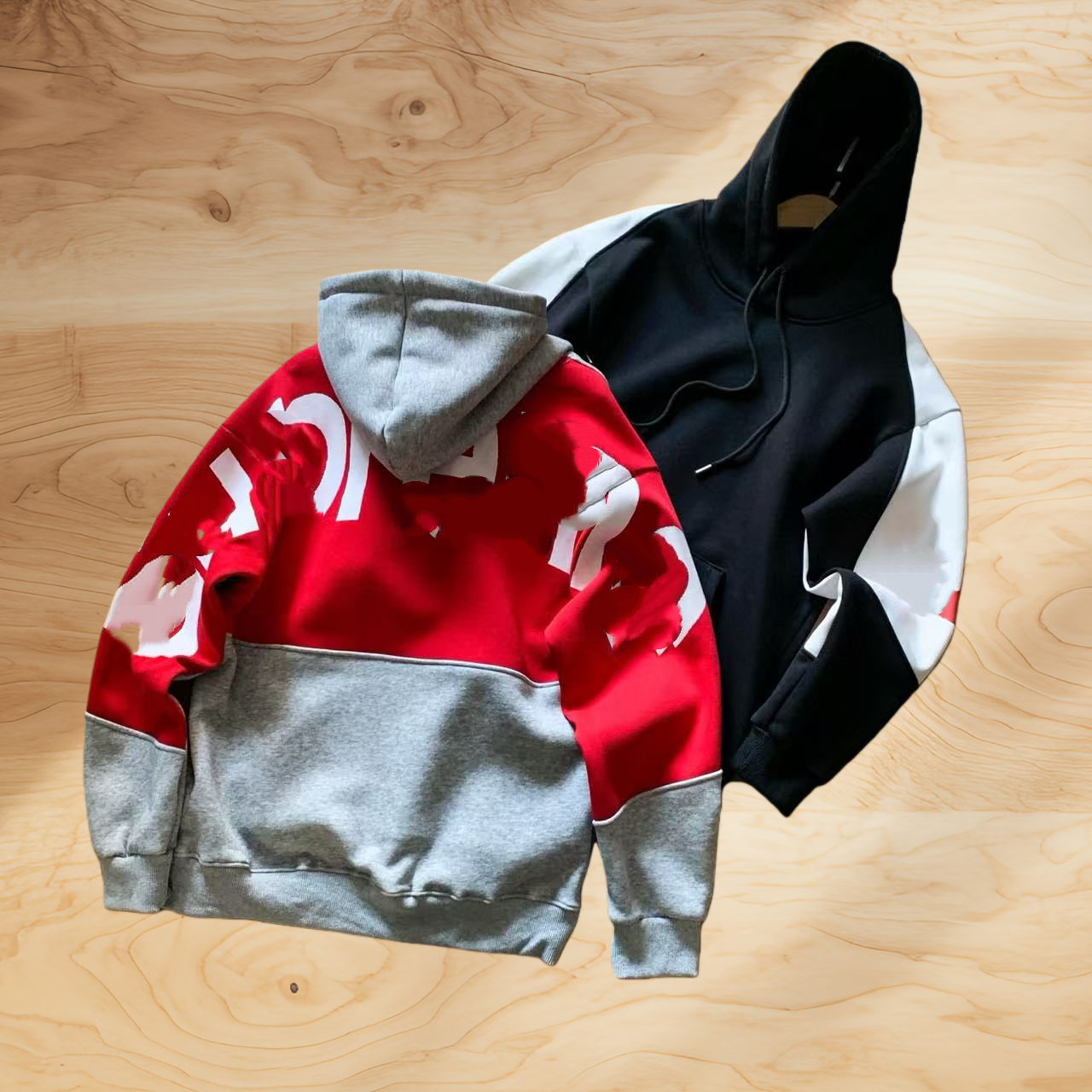 SU classic sweater letter splicing unisex high street retro fleece hoodie sweatshirt