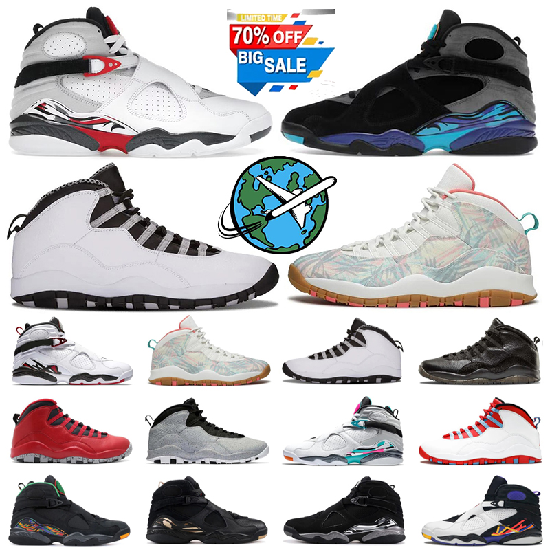 New Designer 8 10 Mens Basketball Shoes 8s 10s trainers Leather rubber White True Red Aqua Bugs Bunny Playoffs Steel Red Outdoors Sports Mens Sneakers
