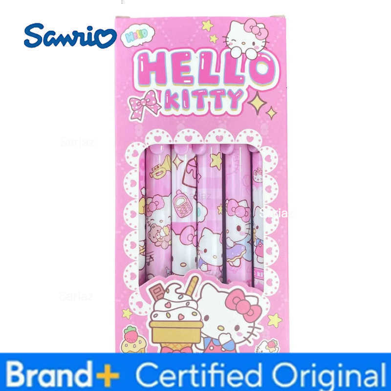 Sanrio 6 Pcs/Set Hello Kitty Limited Edition High Quality Gel Pen Cartoon Series Black 05mm Office School Supplies Gift H251231