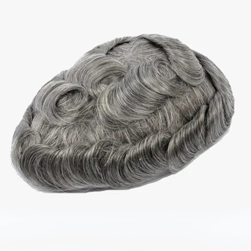 Natural Hairline 1b40 1B80 Grey Super Durable Thin Male Brown Men Toupee Human Hair Wigs Microskin Skin Pu Capillary Prosthesis 240621