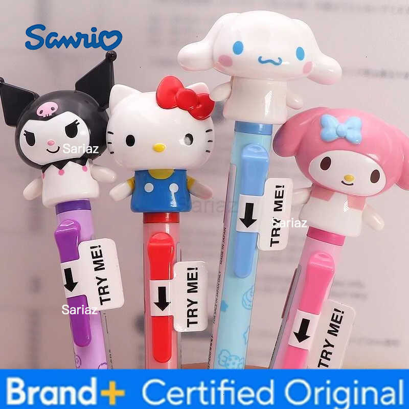 Sanrio 12pcs/lot Kuromi Melody Cinnamoroll Kitty Press Ballpoint Pen Cute Press Ball Pens School Office Writing Supplies H251231