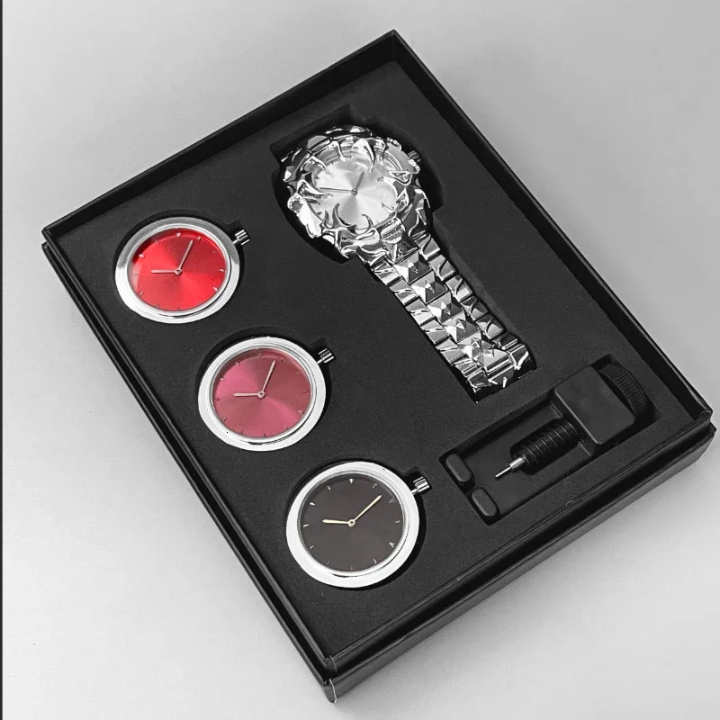 Fashion Claw-Shaped Mens Quartz Watch with Removable Interchangeable Dials Niche Vintage Quirky-Style Womens Watches Punk 251229