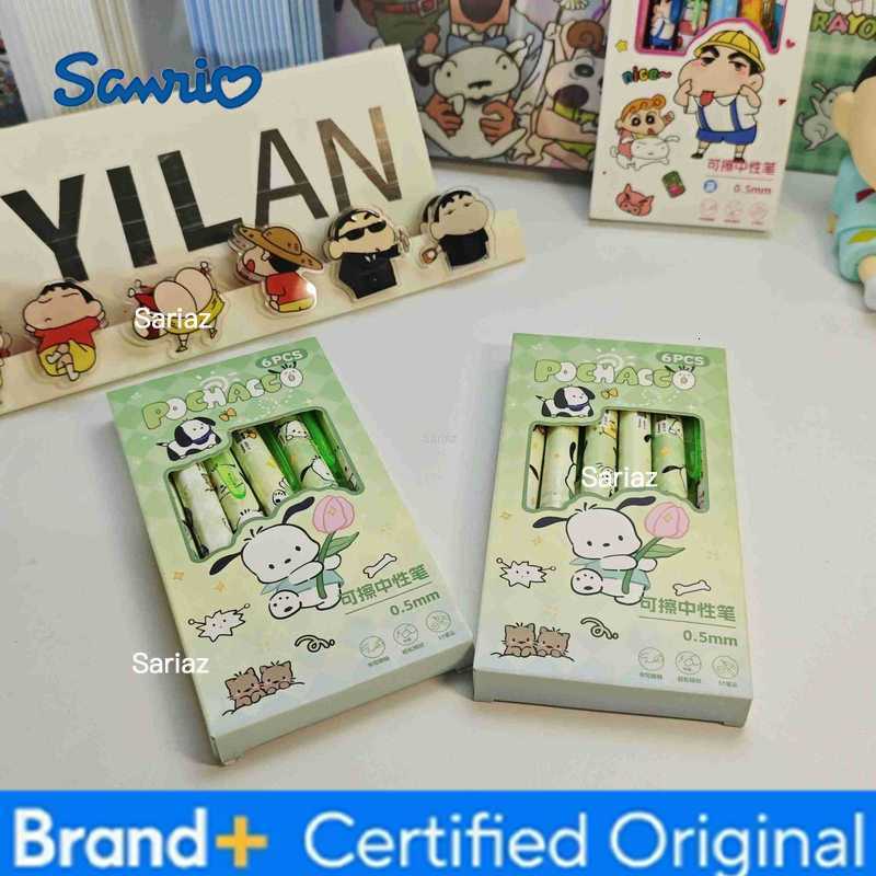 Sanrio Gel Pens 6 Pcs/Set Global Limited Edition Wipe Gel Pen High Quality ST Black 05mm Stationery School Office Supplies H251231