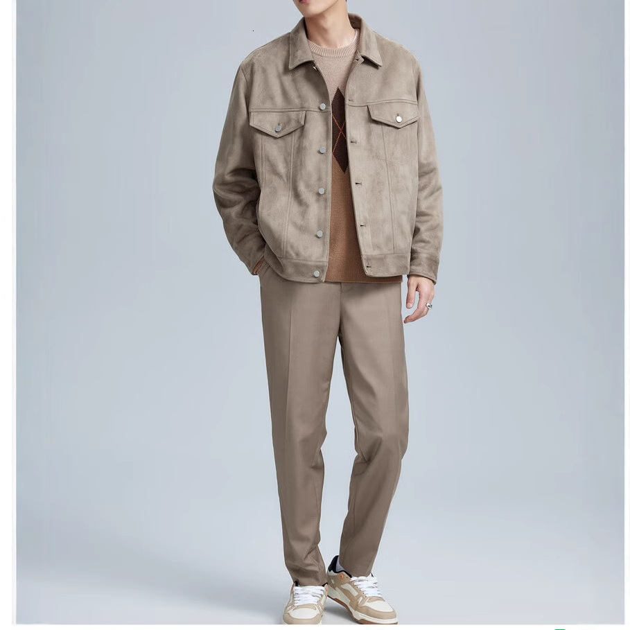 RARF Men 2024 Mens Spring and Autumn Suede Texture Effect Jacket Top 241009