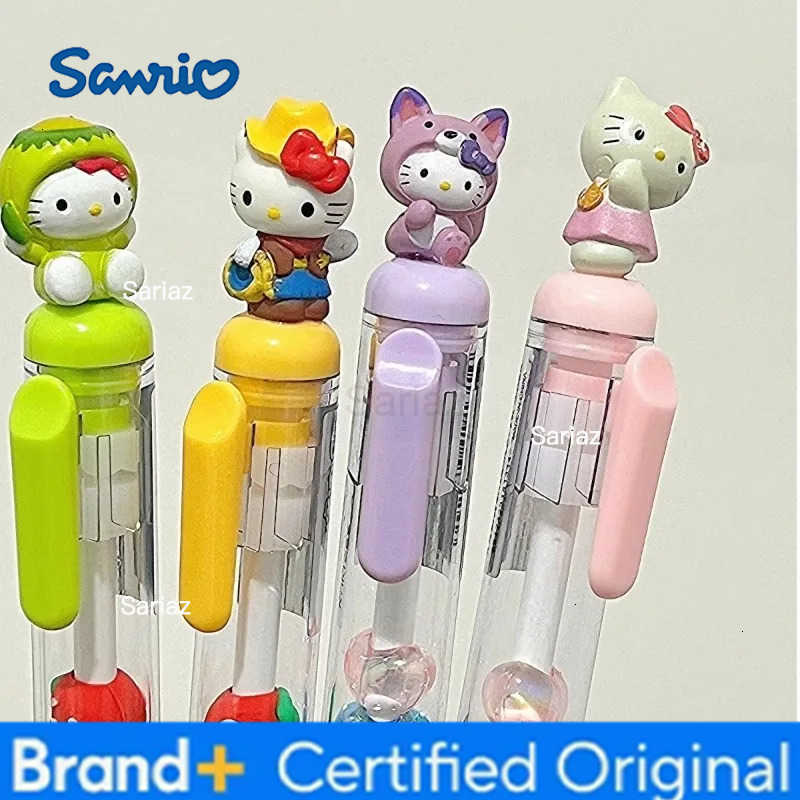 Sanrio Kawaii Hello Kitty Gel Pens Creative Diy Beads Ballpoint Pen Black Ink Pens Marker Liner School Office Kids Stationery Gifts H251231
