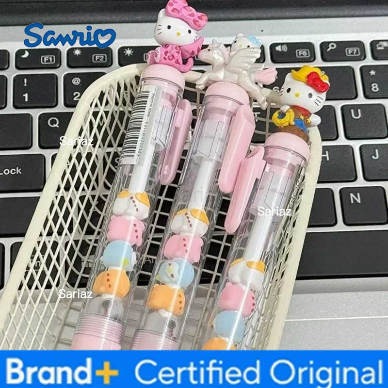 Sanrio Kawaii Hello Kitty Gel Pen Creative KT Cat Diy Beads Pen Cute 005mm Signing Pen Student Writing School Office Supply Stationery H251231