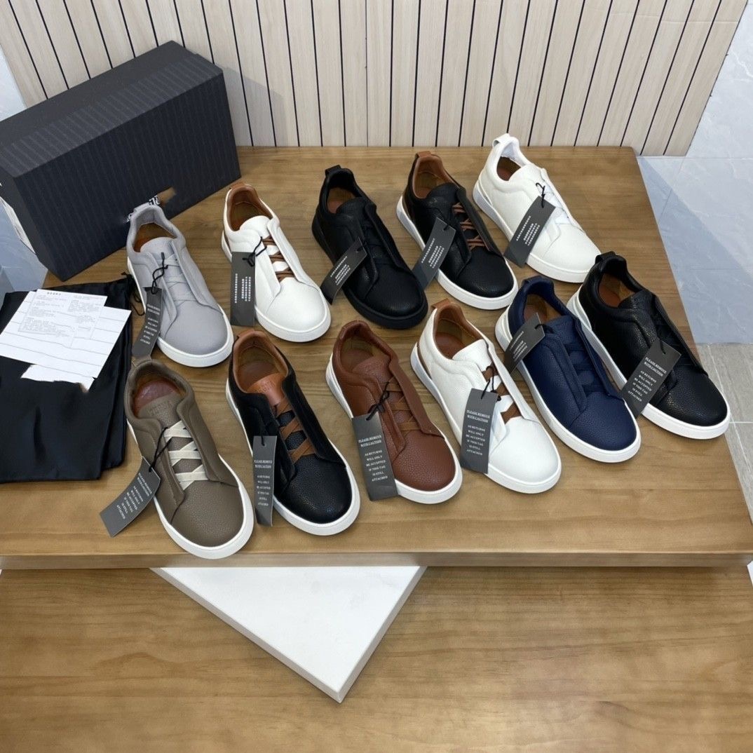 TOP zegnashoe men Designer Shoes Men Dress Shoes Lace-up Business Casual Social Party Quality Leather zegnamen Sneakers Formal Trainers Outdoor Shoes 38-46