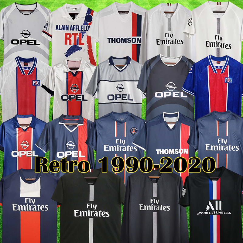 Retro Paris 1990 91 Soccer Jersey 18 19 Neymar Jr 10 Classic Football Shirt 94 95 96 ANELKA OKOCHA ALOISIO MBAPPE 01 02 13 14 17 Multiple Seasons Vintage Shirt for Fans