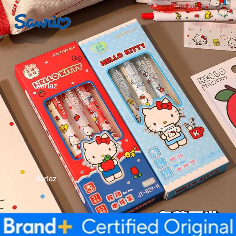 Sanrio 3pcs/Box Cartoon New Kt Press Neutral Pen Cute 05mm Cartoon Student Speed Drying Brush Question Pen High Appearance H251231