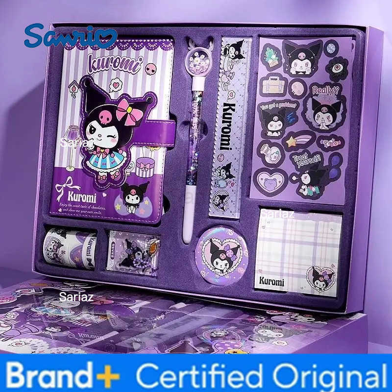 Sanrio Kuromi ledger set My Melody learning stationery gift box cute cartoon children and girls kawaii sticker notebook gift H251231
