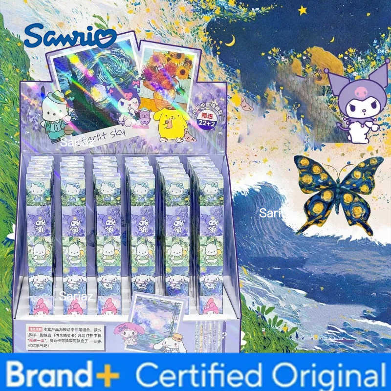 Sanrio 24pcs/lot Kuromi Melody Cinnamoroll Kitty Pochacco Press Gel Pen Cute 05mm Black Ink Neutral Pens Office School Supplies H251231