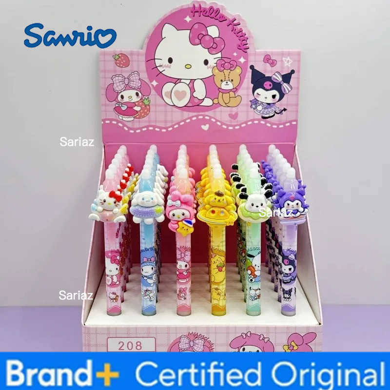 Sanrio Random 3/6PCS Cartoon Kuromi 05mm Erasable Blue Pen Kawaii Hellokitty My Melody Sign Pen Writing Instrument Student Study H251231