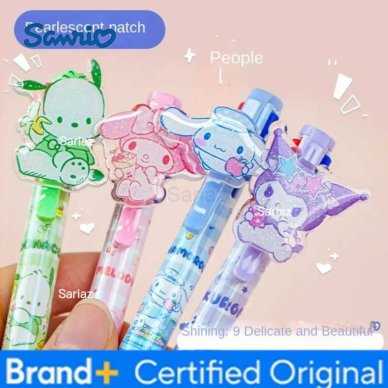 Sanrio cartoon My melody kuromi Cinnamoroll Pochacco anime gel pen 05mm click pen black blue red three-color pen cute gift new H251231