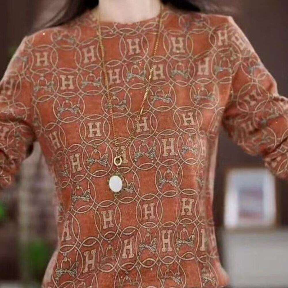 New Women's Floral Pattern T shirts Tops O-Neck Casual Pullover Long Sleeve Y2K Clothing For Girls Fashion Sweatshirt