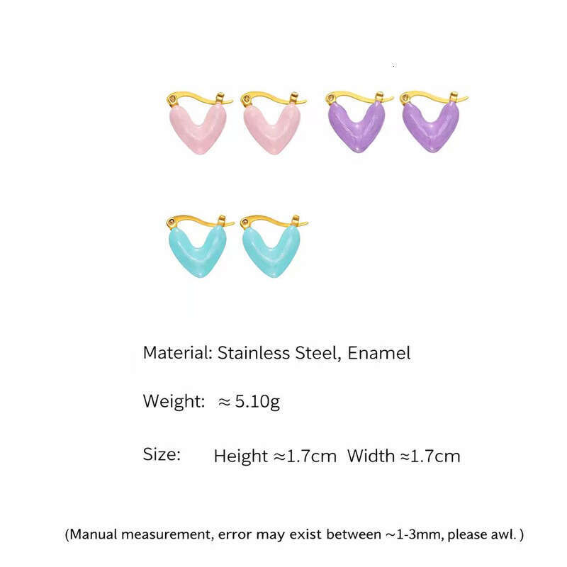 Y2K Niche Light Luxury Glaze Heart Dangle Earrings: 18K Gold Plated Exquisite Unisex Jewelry, Affordable Valentine's Day Gift for Party & Daily S