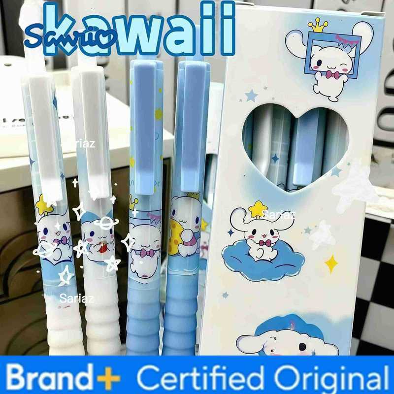 Sanrio 4Pcs/Set Cinnamoroll Kawaii Gel Pens 05mm Black Press - Type Writing Pens with Cute Design H251231