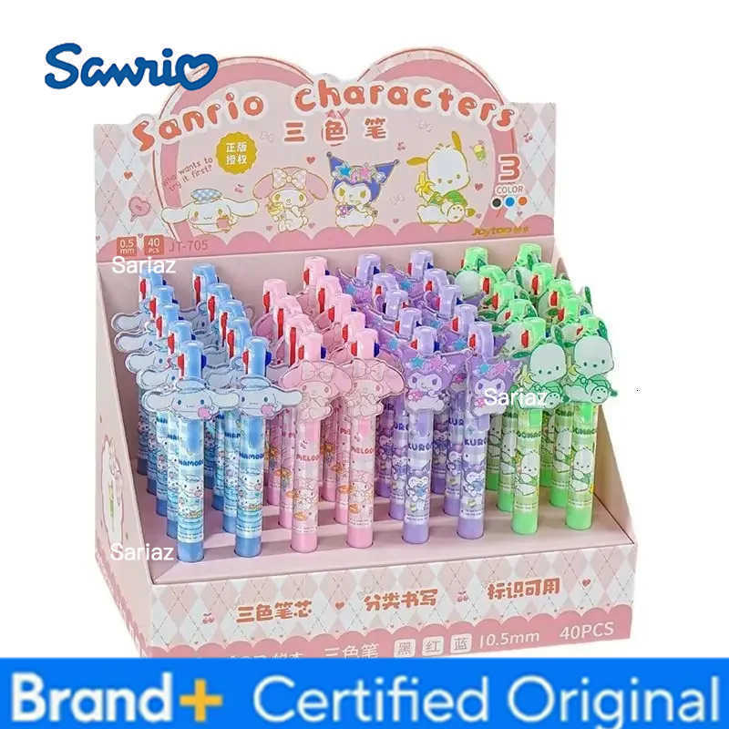 Sanrio cartoon My melody kuromi Cinnamoroll Pochacco anime gel pen 05mm click pen black blue red three-color pen cute gift new H251231