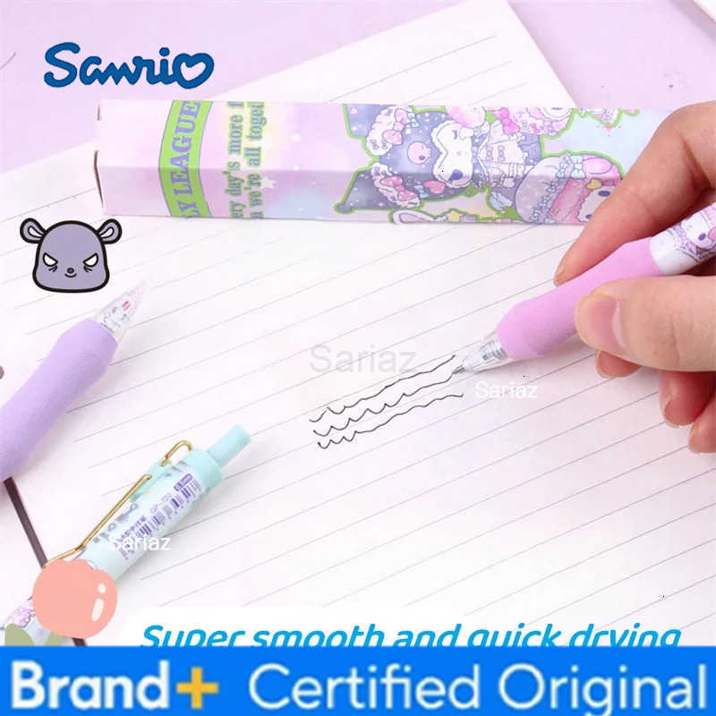Sanrio Blind Box Pen Cute Hello Kitty My Melody Kuromi Cinnamoroll Quick-drying Press Pen Student Soft Grip ST05 Black Pen Gift H251231