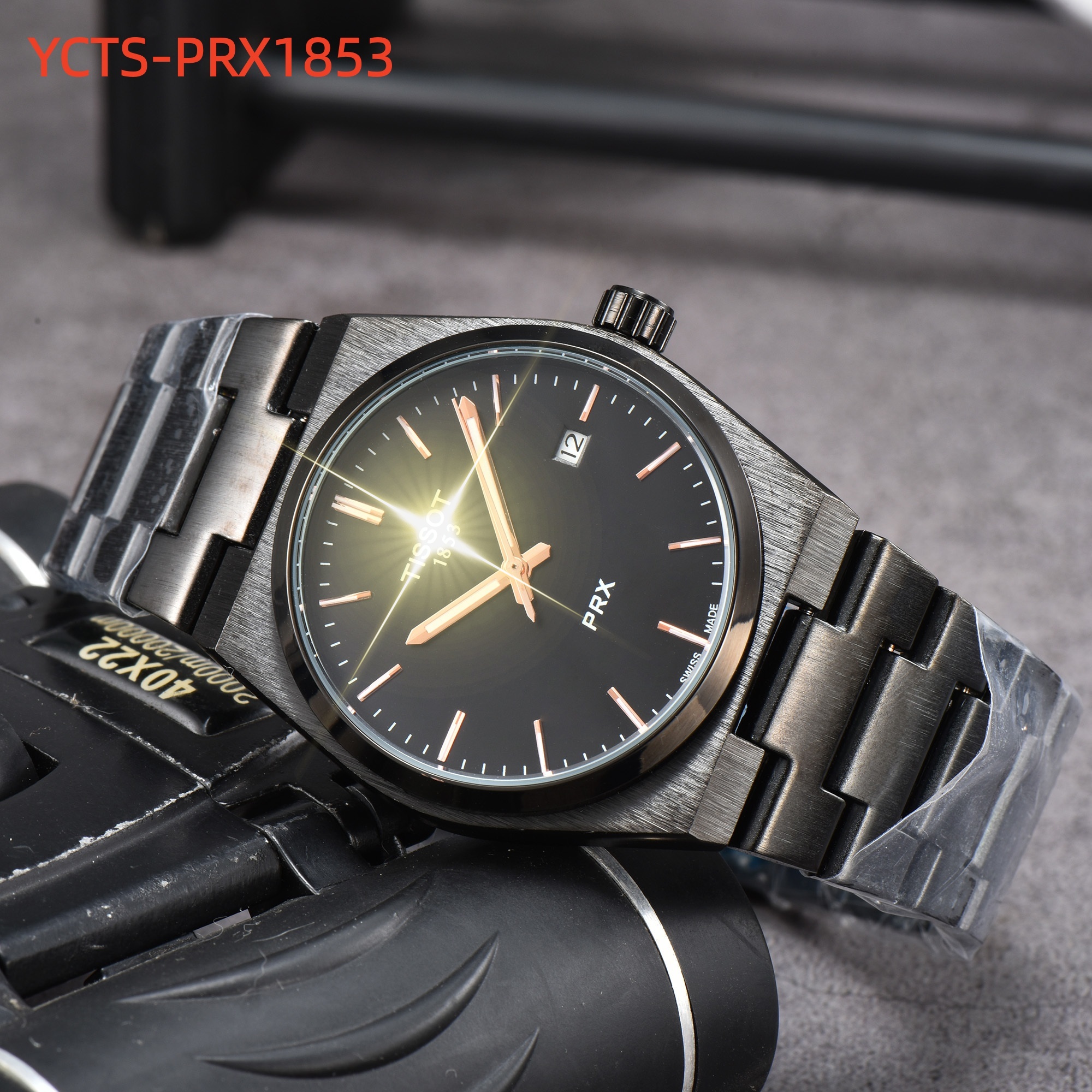 TOP Brand Men 1853Tissity Series wristwatches Men's Automatic Mechanical PRX TISSOTITYly Watch watches women Luxury Watch Brown Dial Rose Gold Stainless Strap