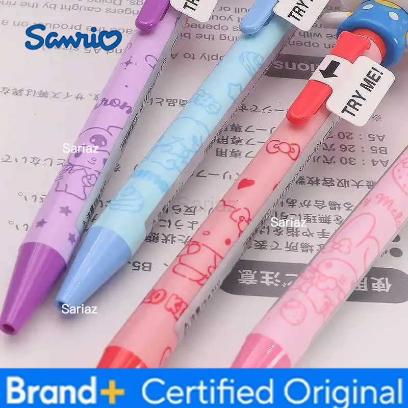 Sanrio Hello Kitty Kuromi Melody Cinnamoroll 3D Big Head Ballpoint Pen Movable Arms Kawaii Cartoon Writing Stationery Students Gift H251231