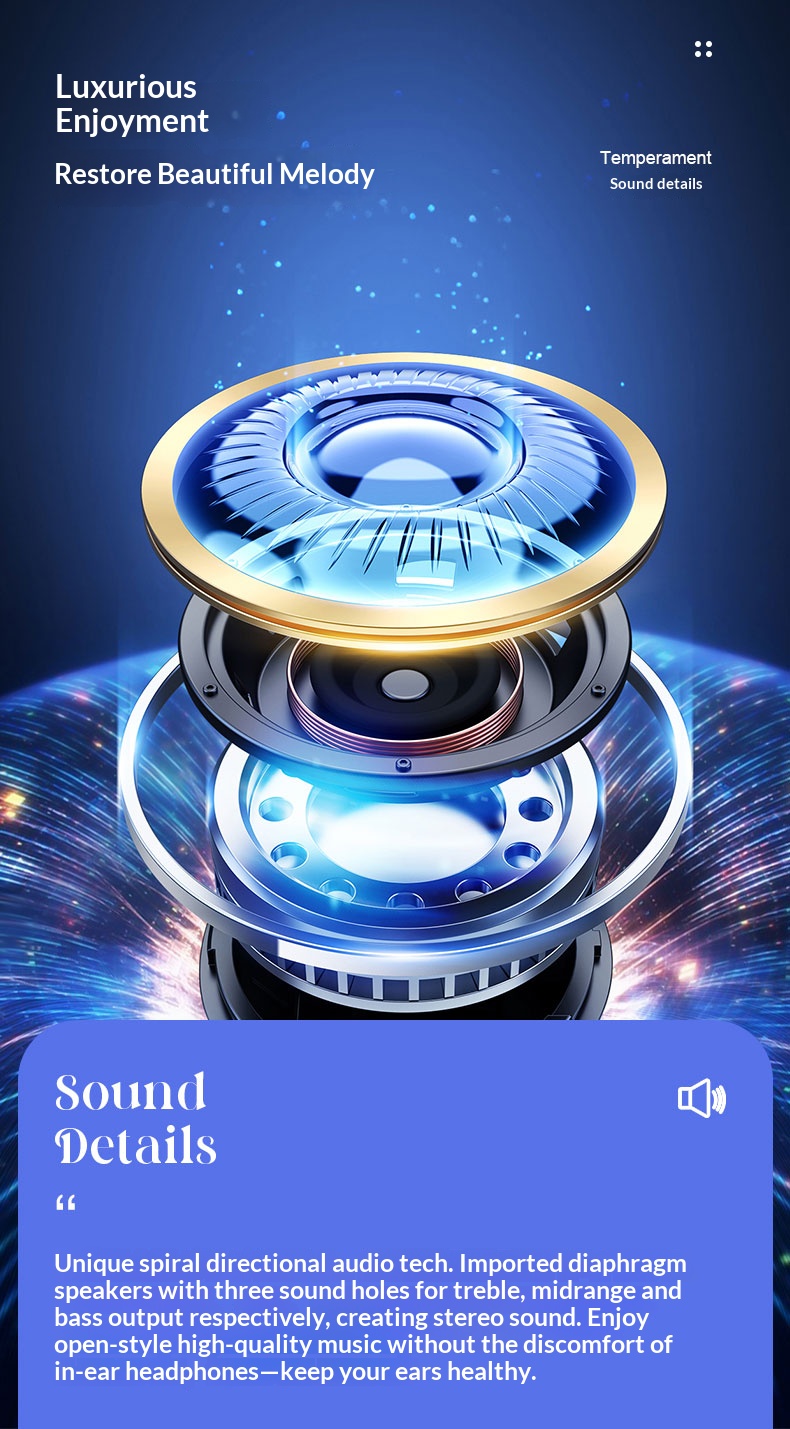 BLUETOGLASSES Smart Audio Sunglasses, Open-Ear Bluetooth 5.3 Glasses for Music & Calls, HD Stereo, Blue Light Protection, Wayfarer Style