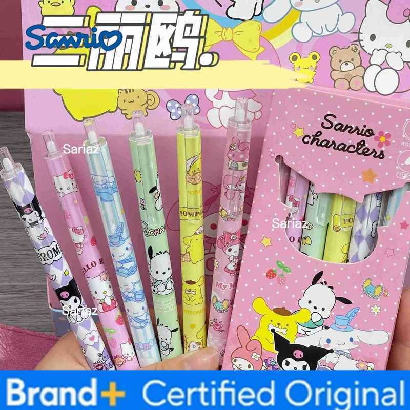 Sanrio 6 pcs Gel Pen Hello Kitty Melody Kuromi Cinnamoroll Pochacco Student Neutral Ball Pen Office School Supplies Stationery H251231