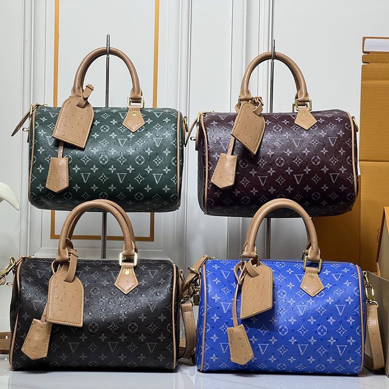 Womens leather bowling bag pillow bag Luxury Designer bags P9 BANDOULIERE 25 30 40 Handbag Shoulder bag travel Bag M24417 M24418 M24419 M24420 M24422 M13918